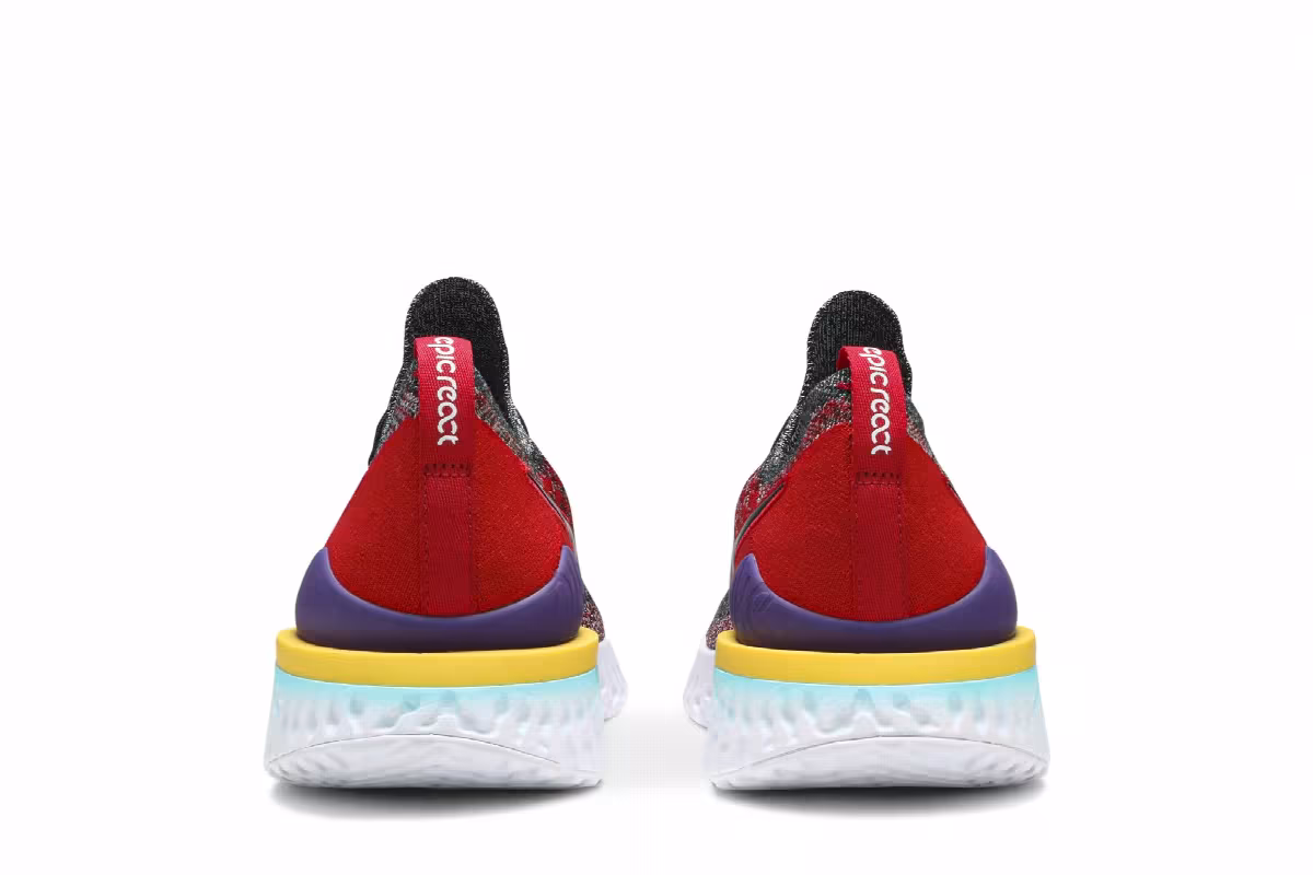 Nike Epic React Flyknit 2 Black University Red, view 7