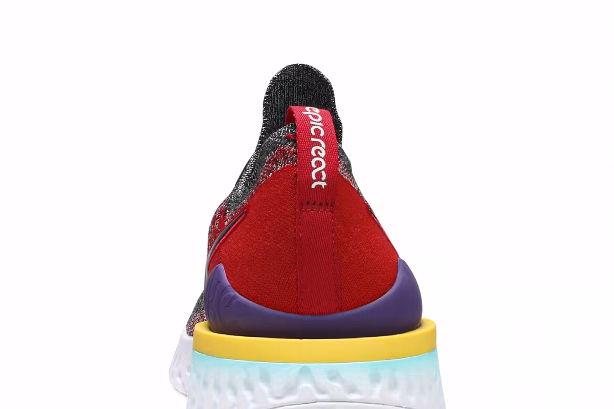Nike Epic React Flyknit 2 Black University Red, view 8