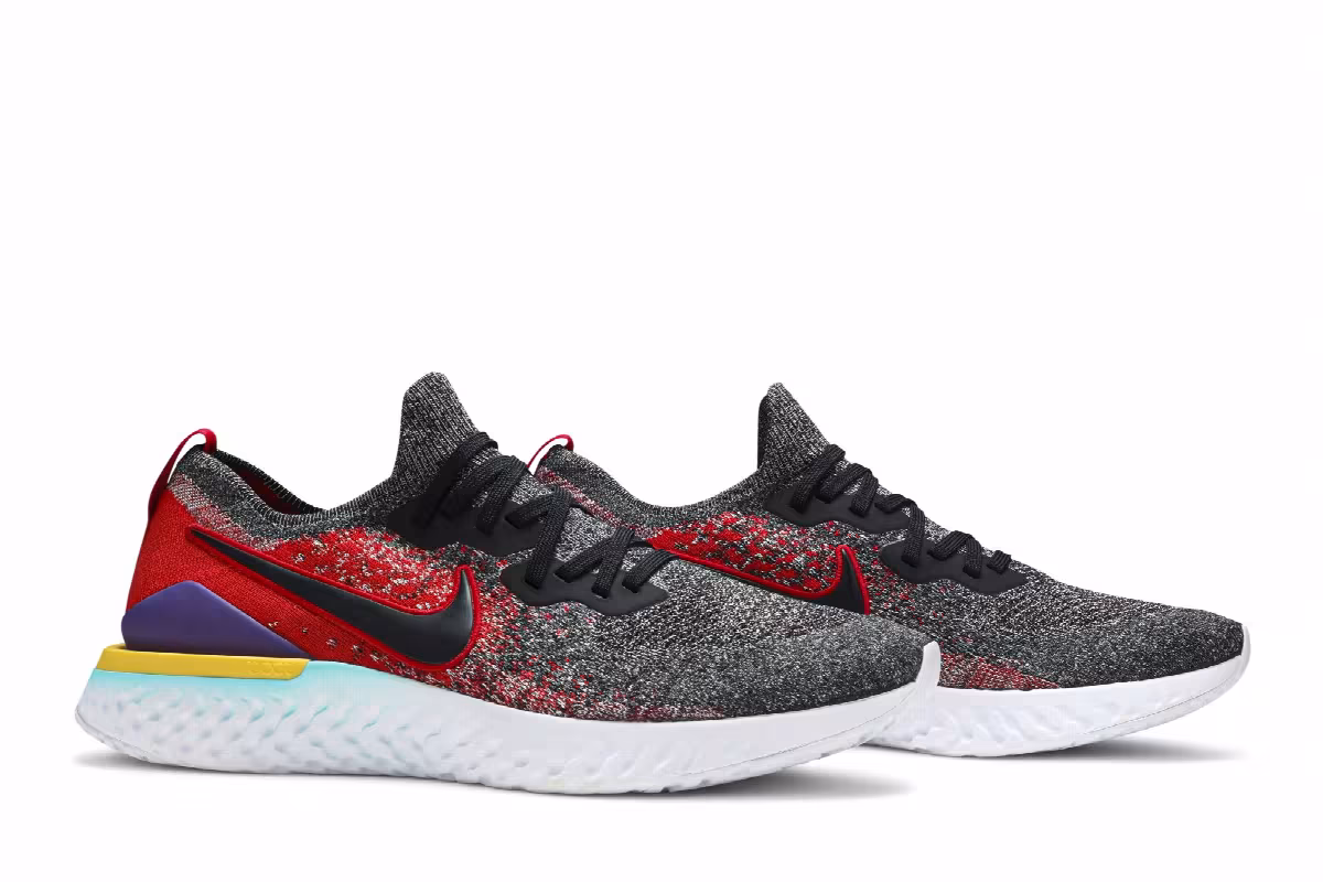 Nike Epic React Flyknit 2 Black University Red, view 9
