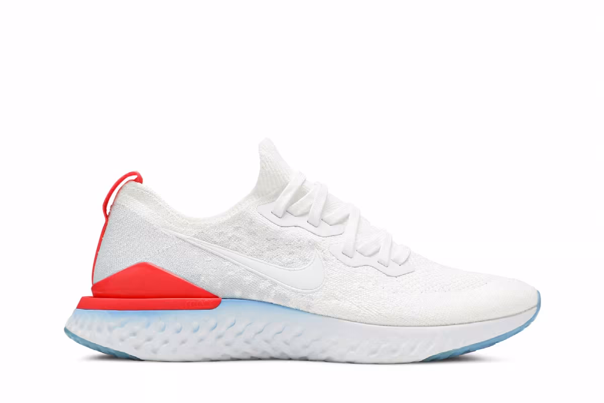 Nike Epic React Flyknit 2 Blue Hero Bright Crimson, view 2