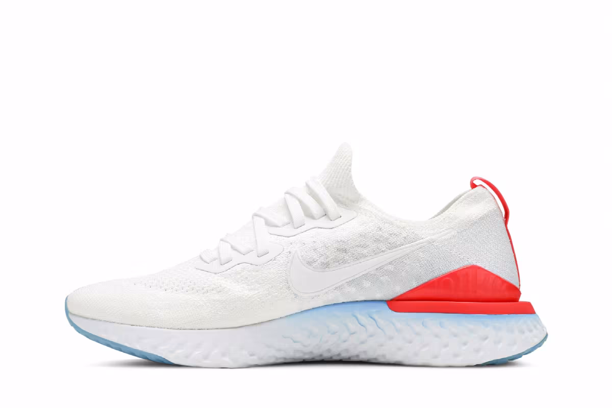 Nike Epic React Flyknit 2 Blue Hero Bright Crimson, view 4