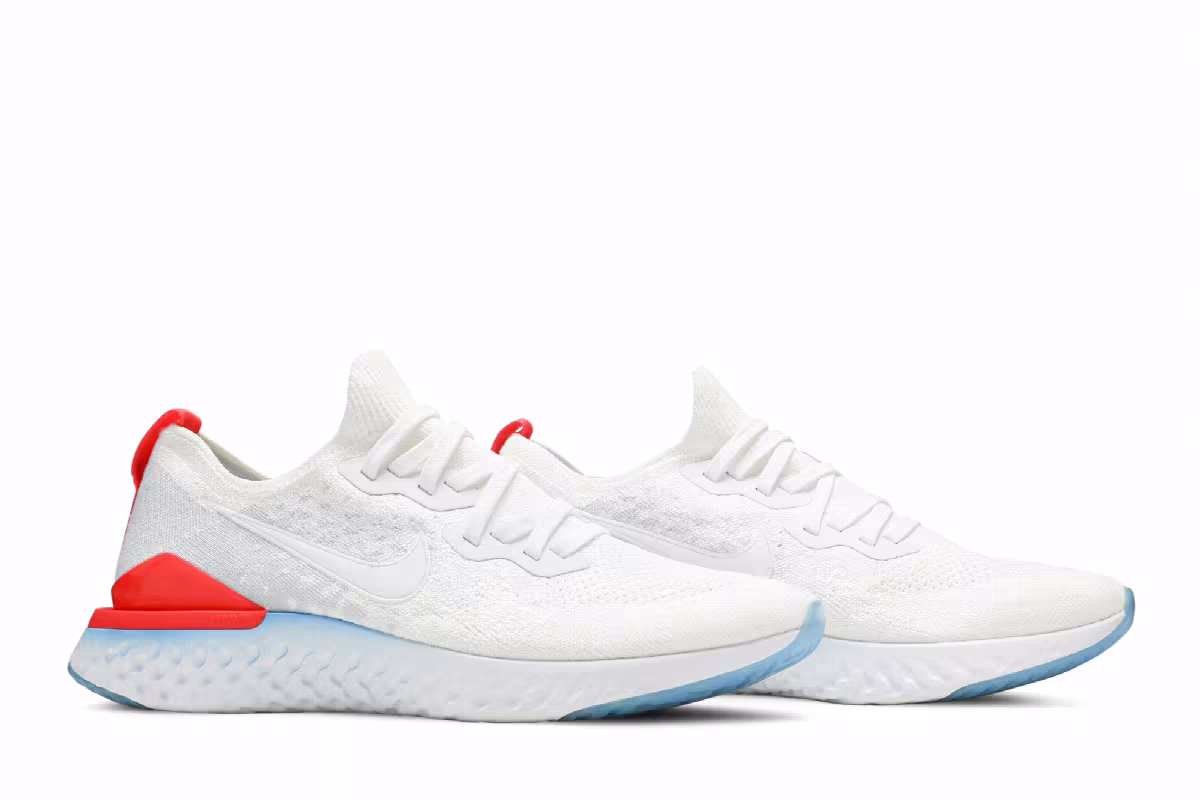Nike Epic React Flyknit 2 Blue Hero Bright Crimson, view 9