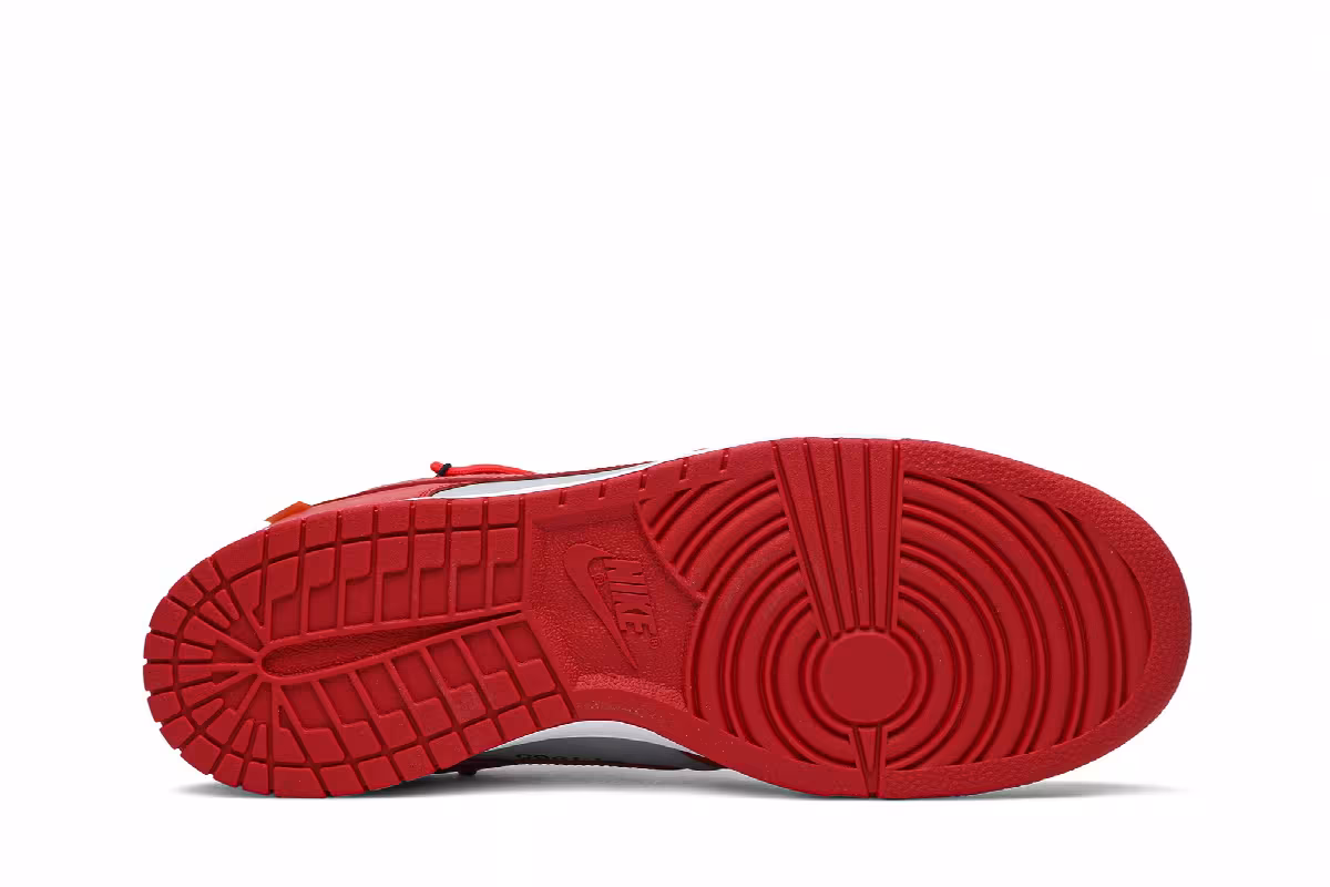 Off-White x Nike Dunk Low University Red, view 5