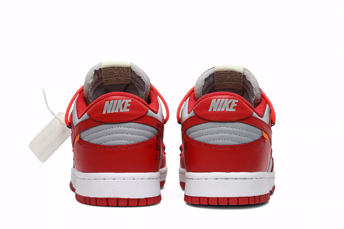 Off-White x Nike Dunk Low University Red, view 7