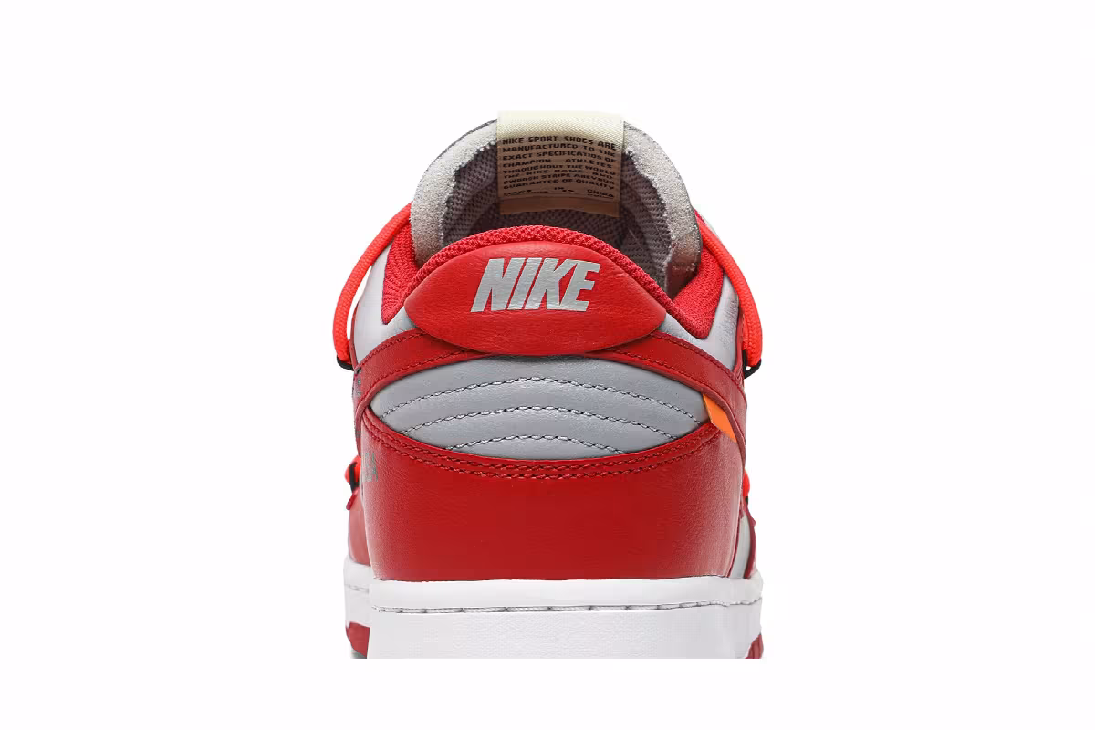 Off-White x Nike Dunk Low University Red, view 8