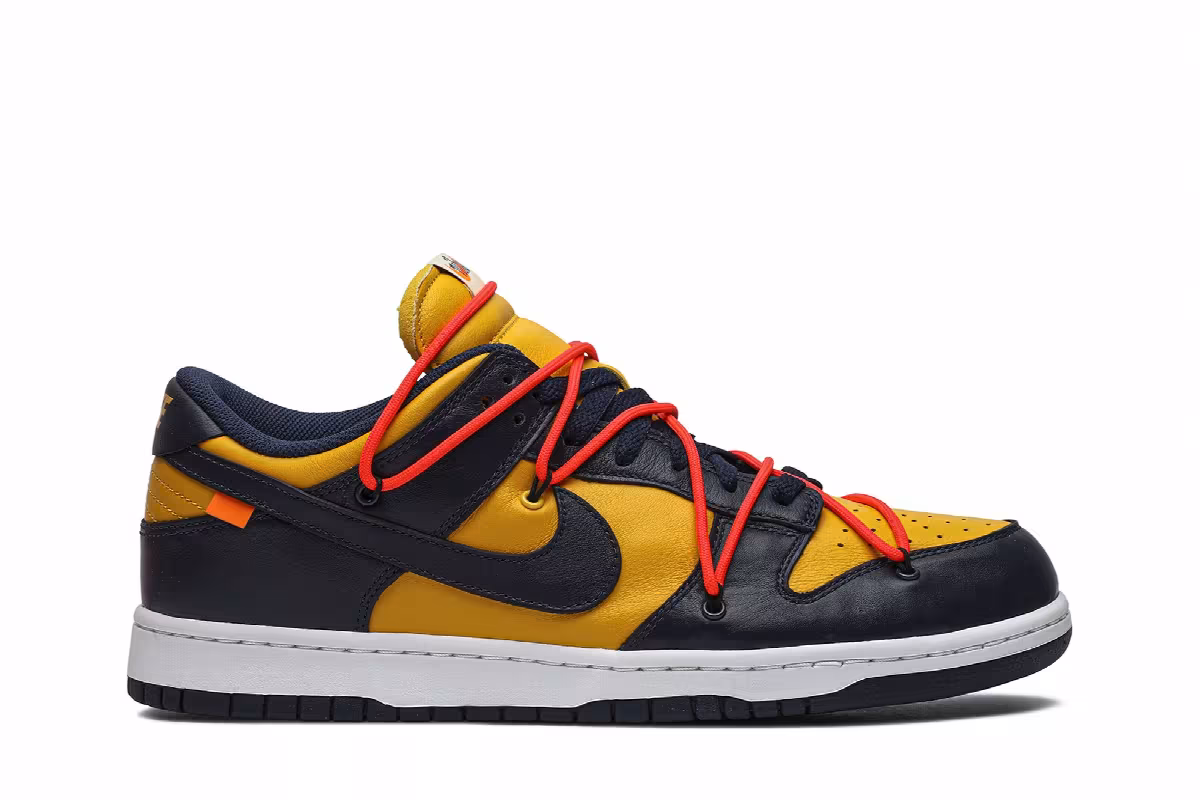 Off-White x Nike Dunk Low University Gold, view 2