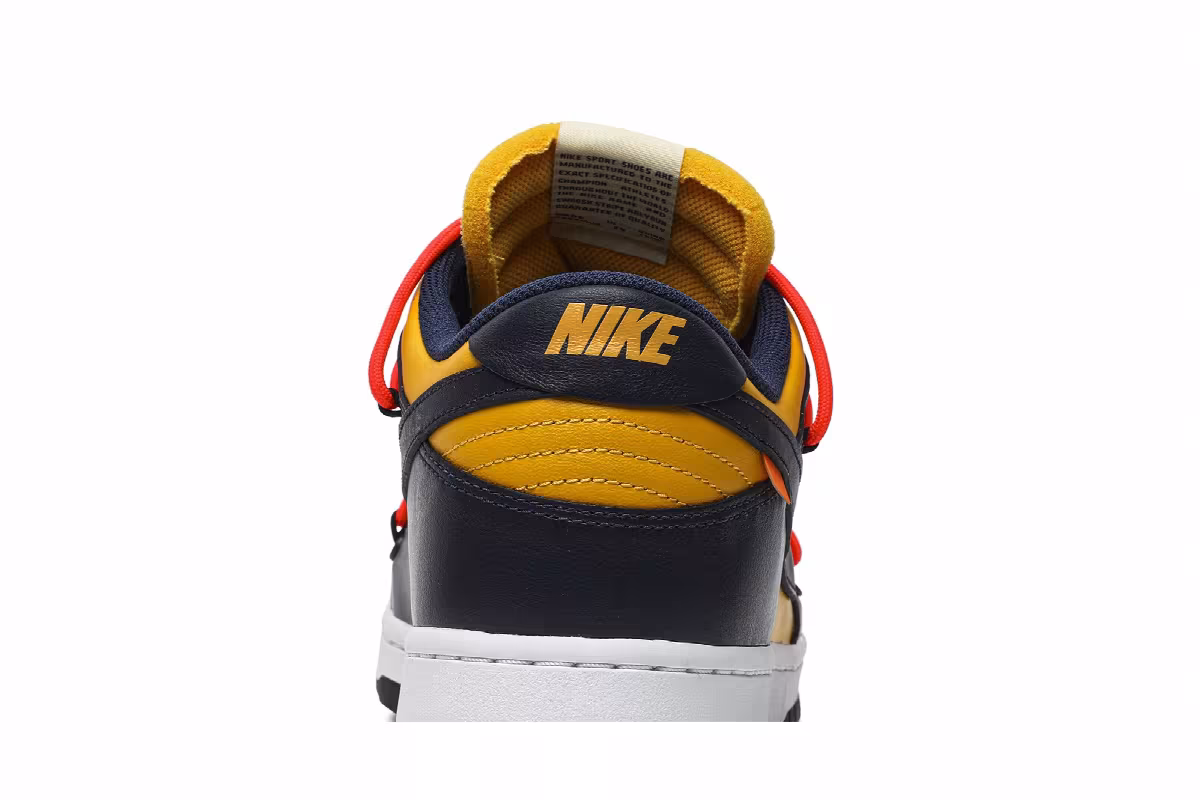 Off-White x Nike Dunk Low University Gold, view 8