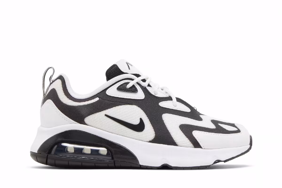 Nike Women's Air Max 200 White Black, view 2