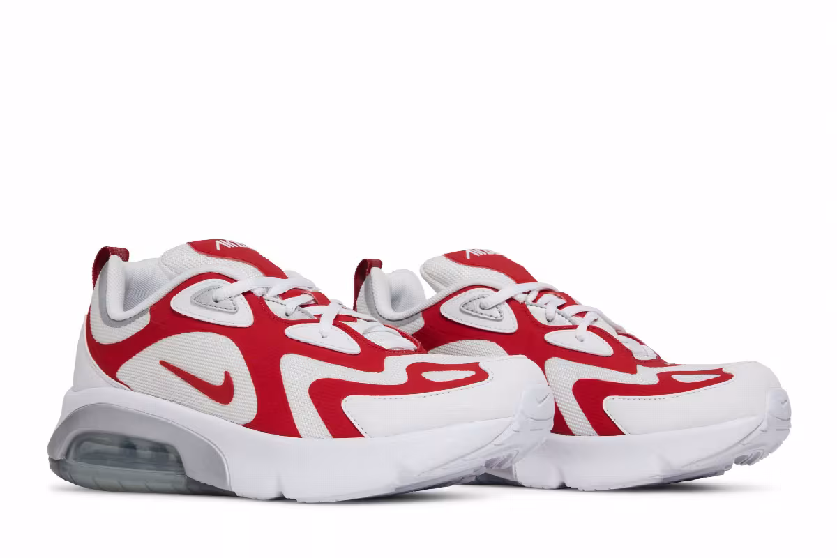 Nike Air Max 200 GS White University Red, view 9