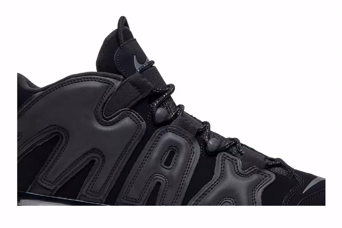 Nike Air More Uptempo 720 QS Triple Black, view 3