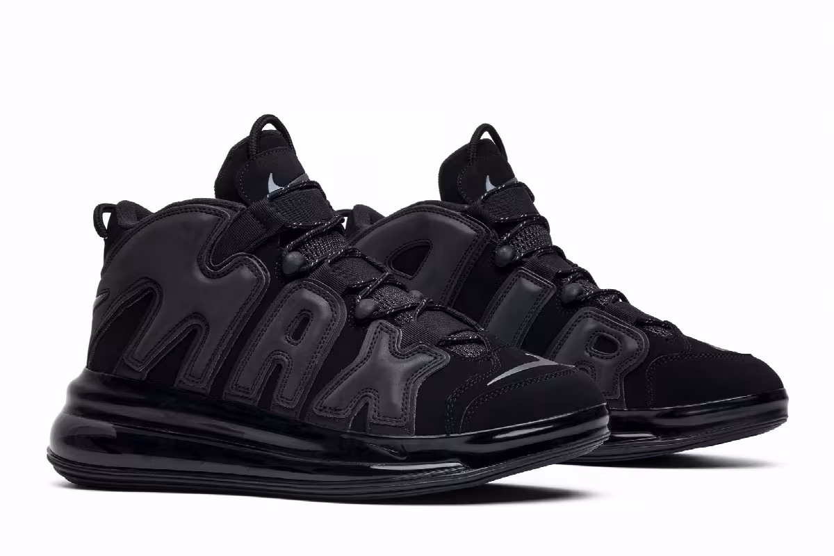 Nike Air More Uptempo 720 QS Triple Black, view 9