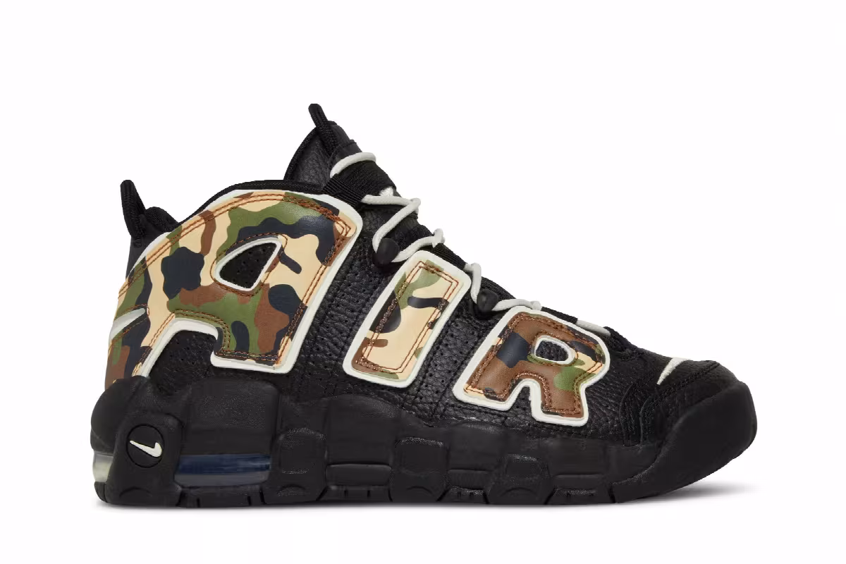 Nike Air More Uptempo QS GS Camo, view 2