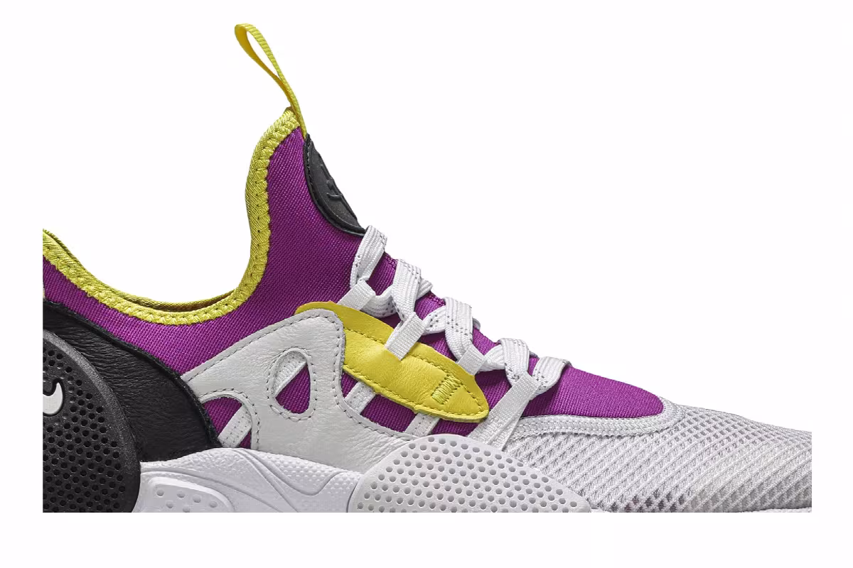 Nike Air Huarache Edge TXT Magenta Yellow, view 3