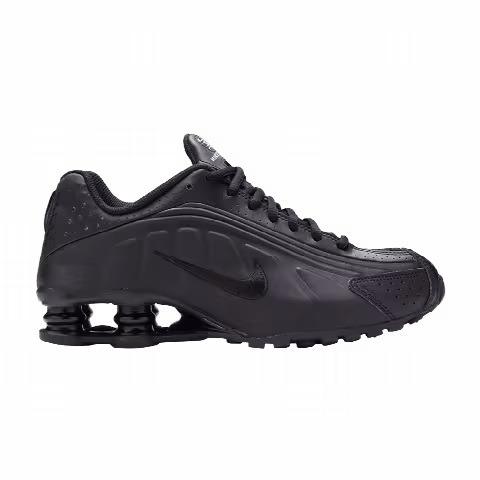 Nike Shox R4 GS 'Triple Black Embroidered Swoosh'