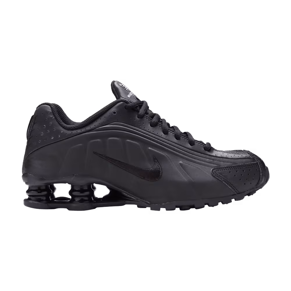 Nike Shox R4 GS Triple Black Embroidered Swoosh