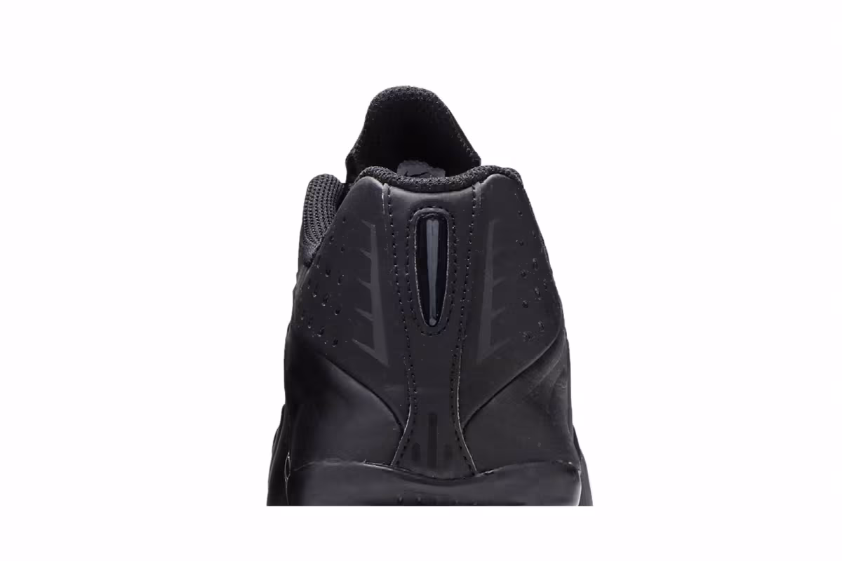 Nike Shox R4 GS Triple Black Embroidered Swoosh, view 8