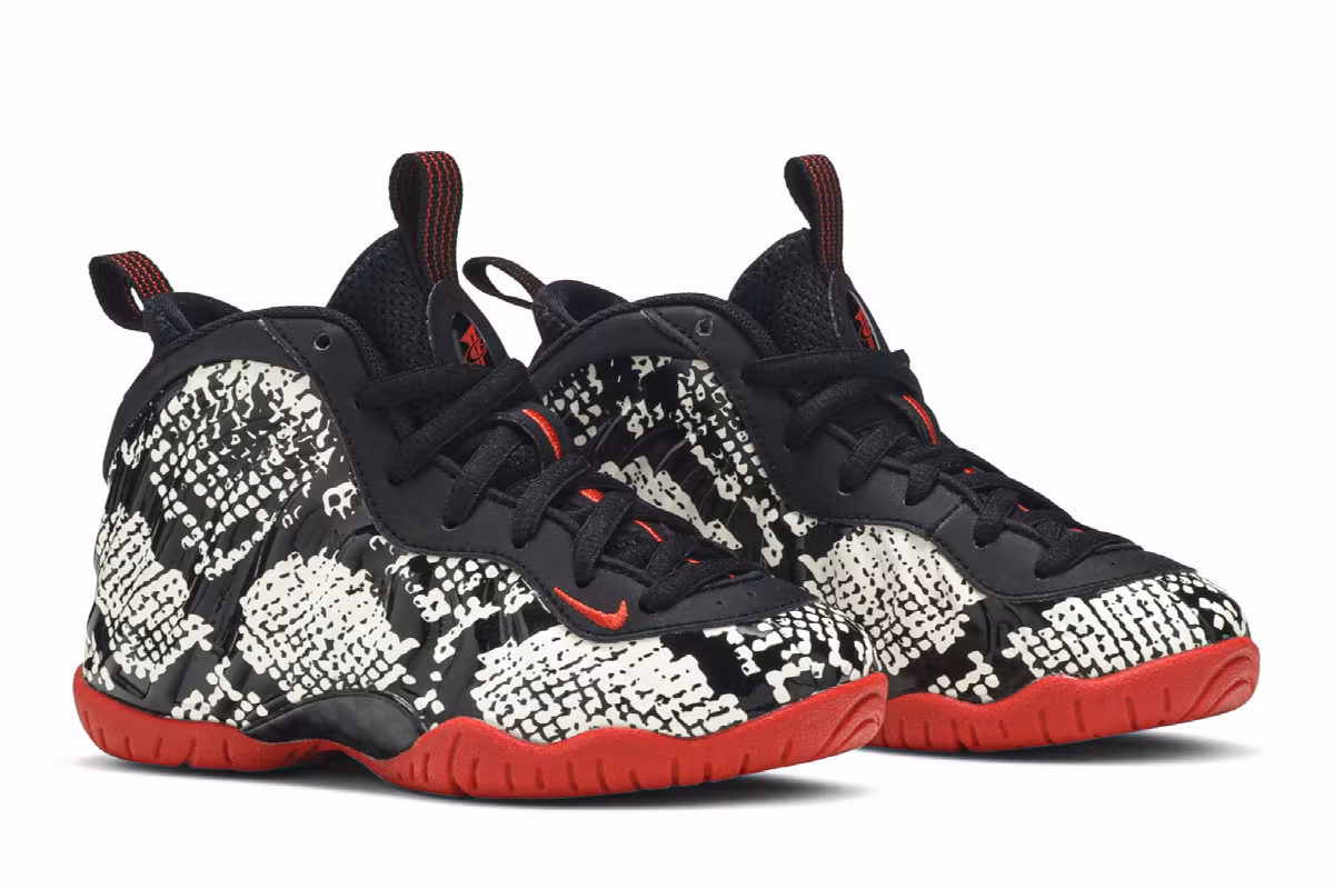 Nike Little Posite One PS Albino Snakeskin, view 9