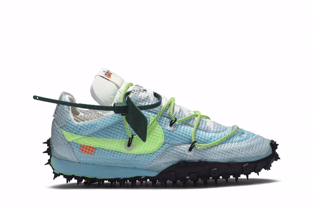 Off-White x Nike Women's Waffle Racer Vivid Sky, view 2