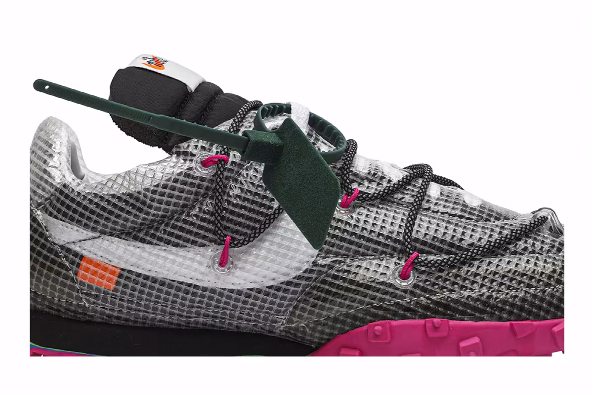 Off-White x Nike Women's Waffle Racer Fuchsia, view 3