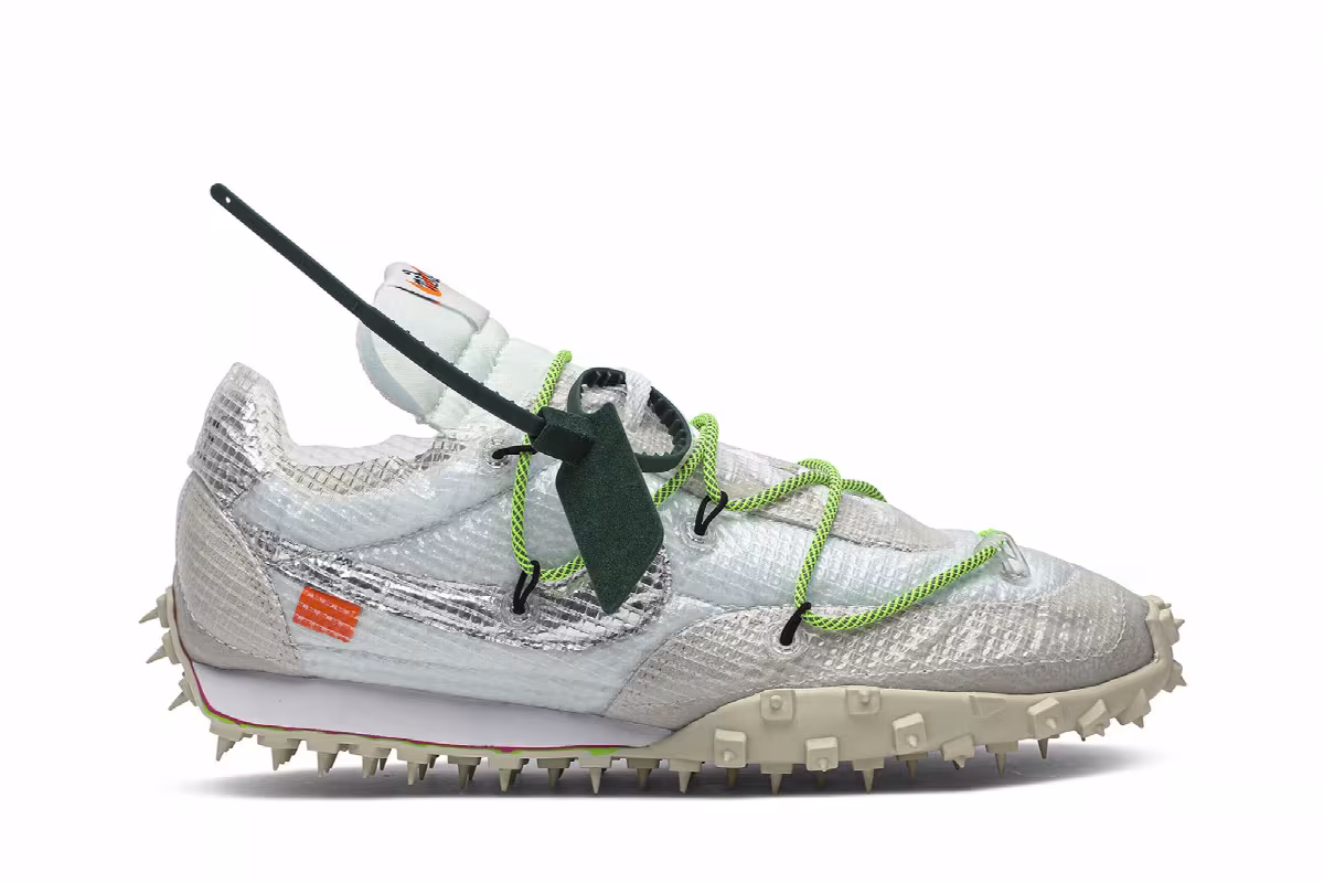 Off-White x Nike Women's Waffle Racer Electric Green, view 2