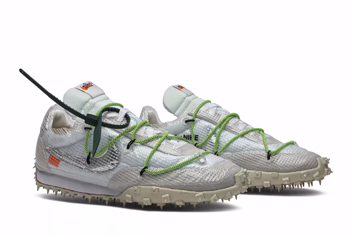 Off-White x Nike Women's Waffle Racer Electric Green, view 9