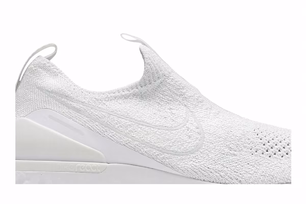 Nike Women's Epic Phantom React Flyknit Triple White, view 3