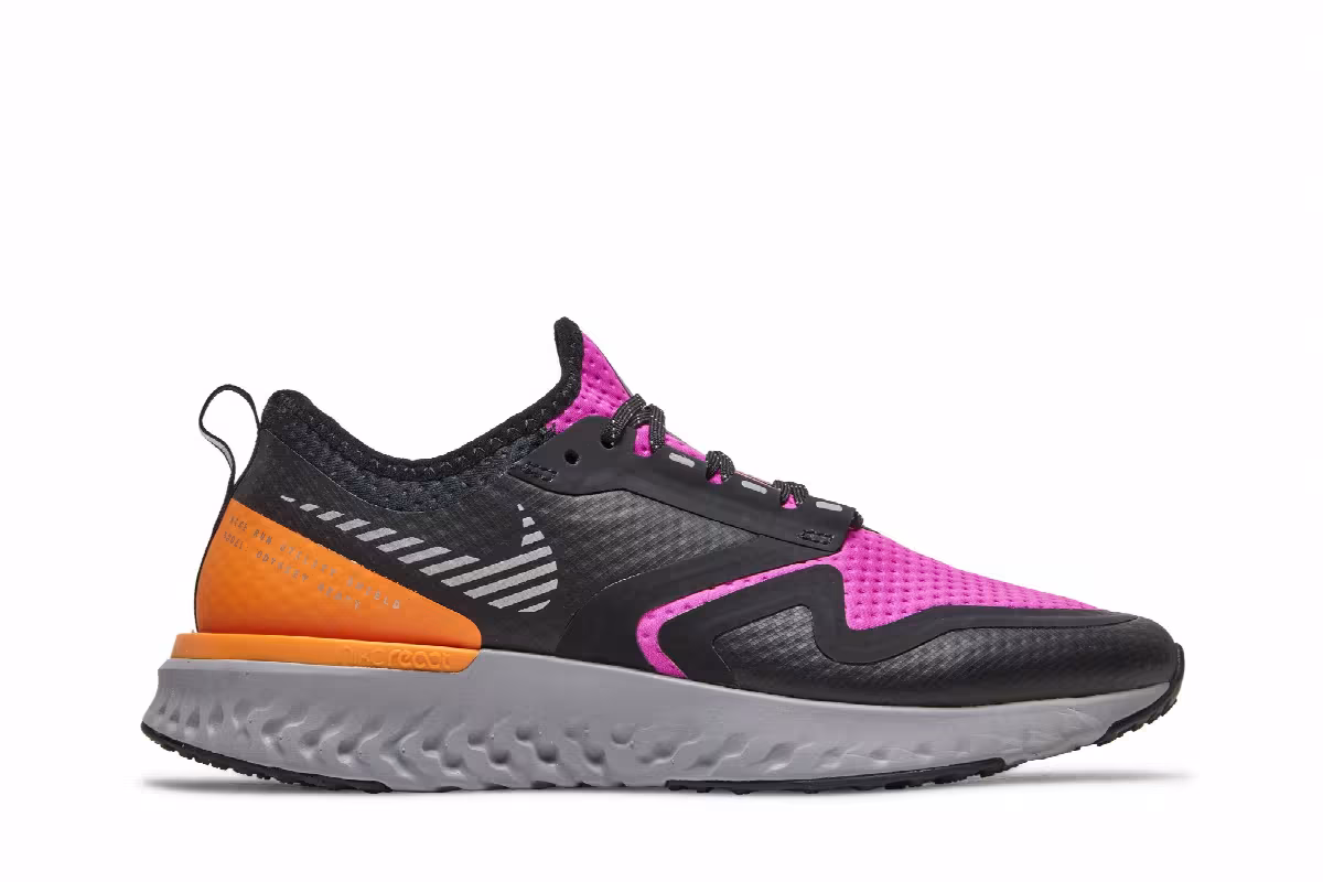 Nike Women's Odyssey React 2 Shield Fire Pink Atmosphere Grey, view 2