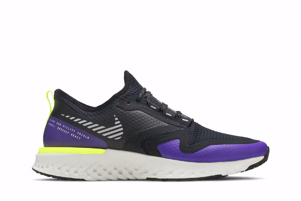 Nike Odyssey React Shield 2 Black Voltage Purple, view 2