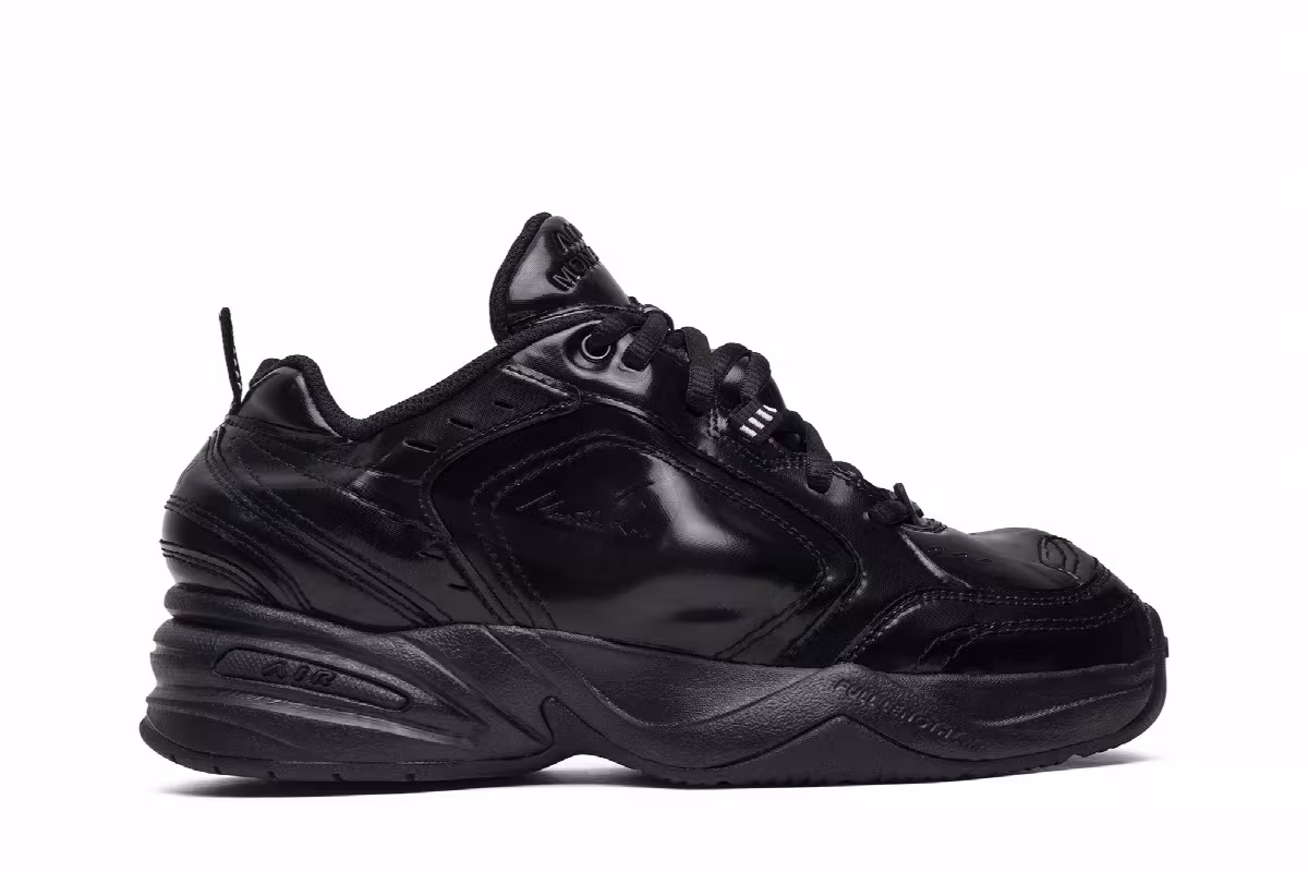 Martine Rose x Nike Air Monarch IV Triple Black, view 2