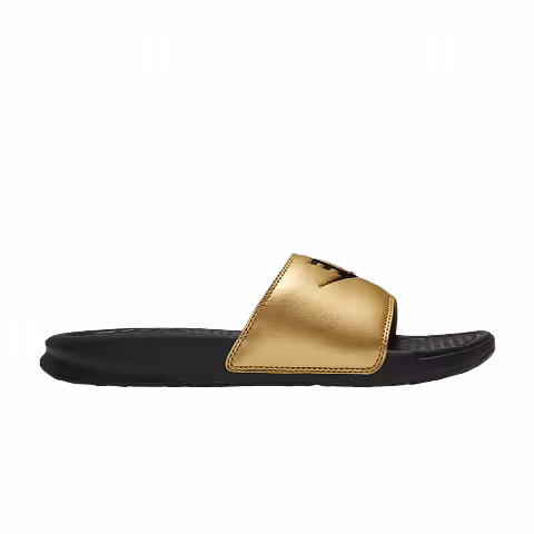 Nike Wmns JDI Benassi Slides 'Black Metallic Gold'