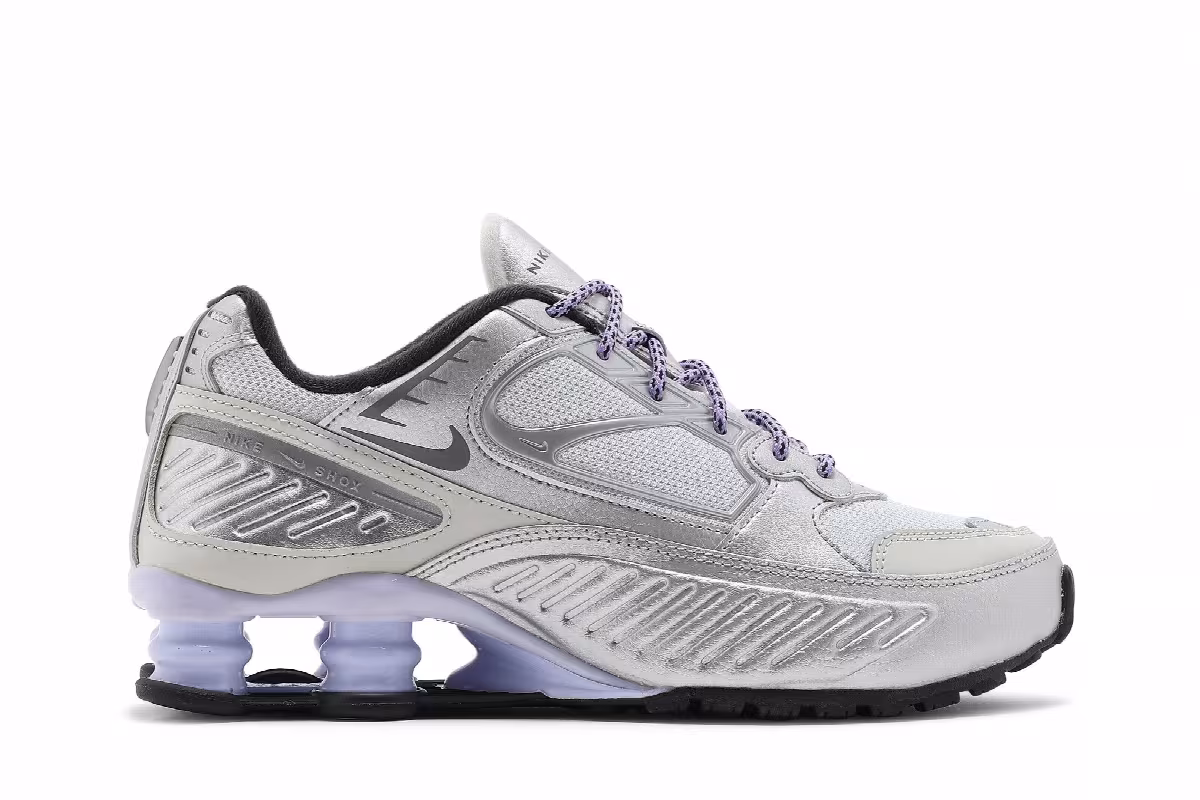 Nike Women's Shox Enigma 9000 Metallic Silver Violet, view 2