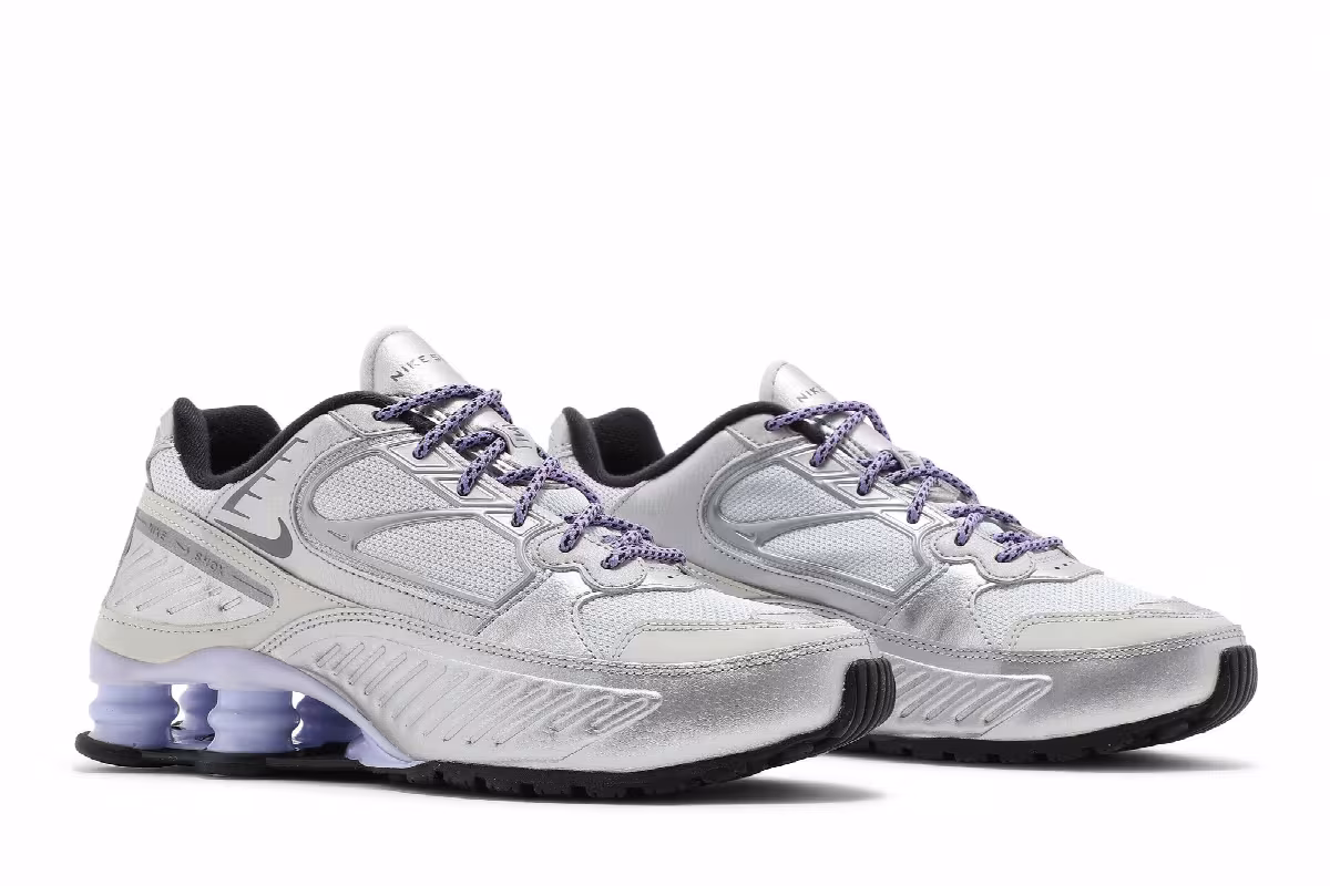 Nike Women's Shox Enigma 9000 Metallic Silver Violet, view 9