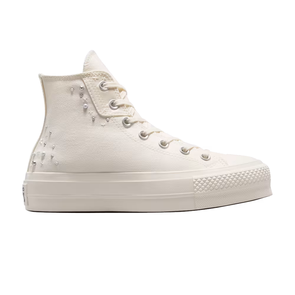 Converse Women's Chuck Taylor All Star Lift Platform High Pearls & Studs - Egret