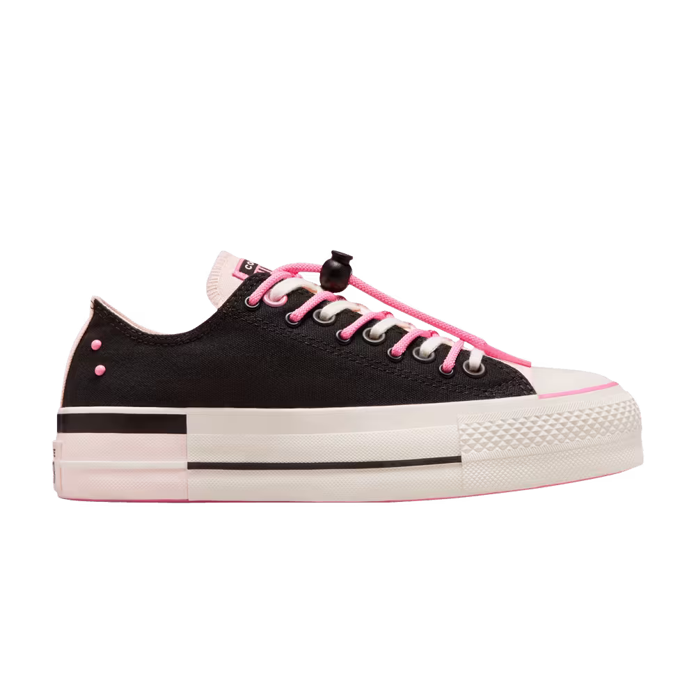 Converse Women's Chuck Taylor All Star Lift Platform EasyOn Low Black Fable Pink