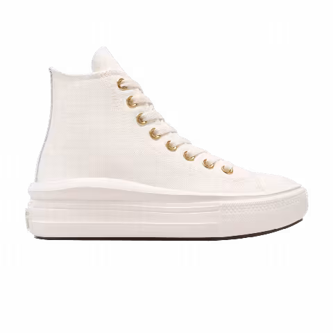Converse Chuck Taylor All Star Move Platform High GS 'Tonal Canvas - Egret Metallic Light Gold'