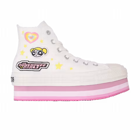 The Powerpuff Girls x Converse Chuck Taylor All Star Chunkyline High GS 'White Pink'