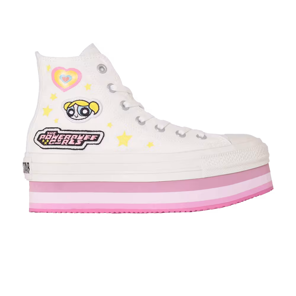 The Powerpuff Girls x Converse Chuck Taylor All Star Chunkyline High GS White Pink
