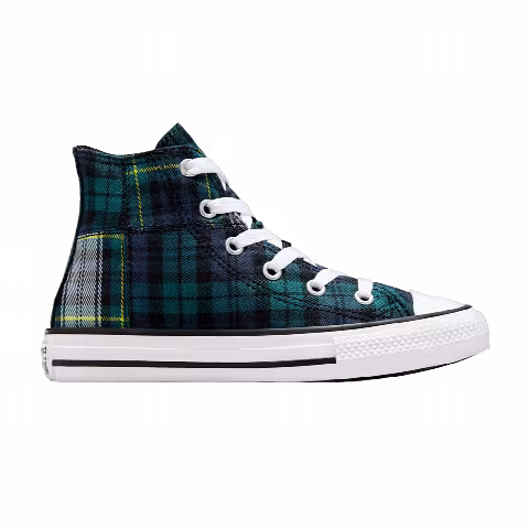 Converse Chuck Taylor All Star High PS 'Plaid - Dragon Scale Green'