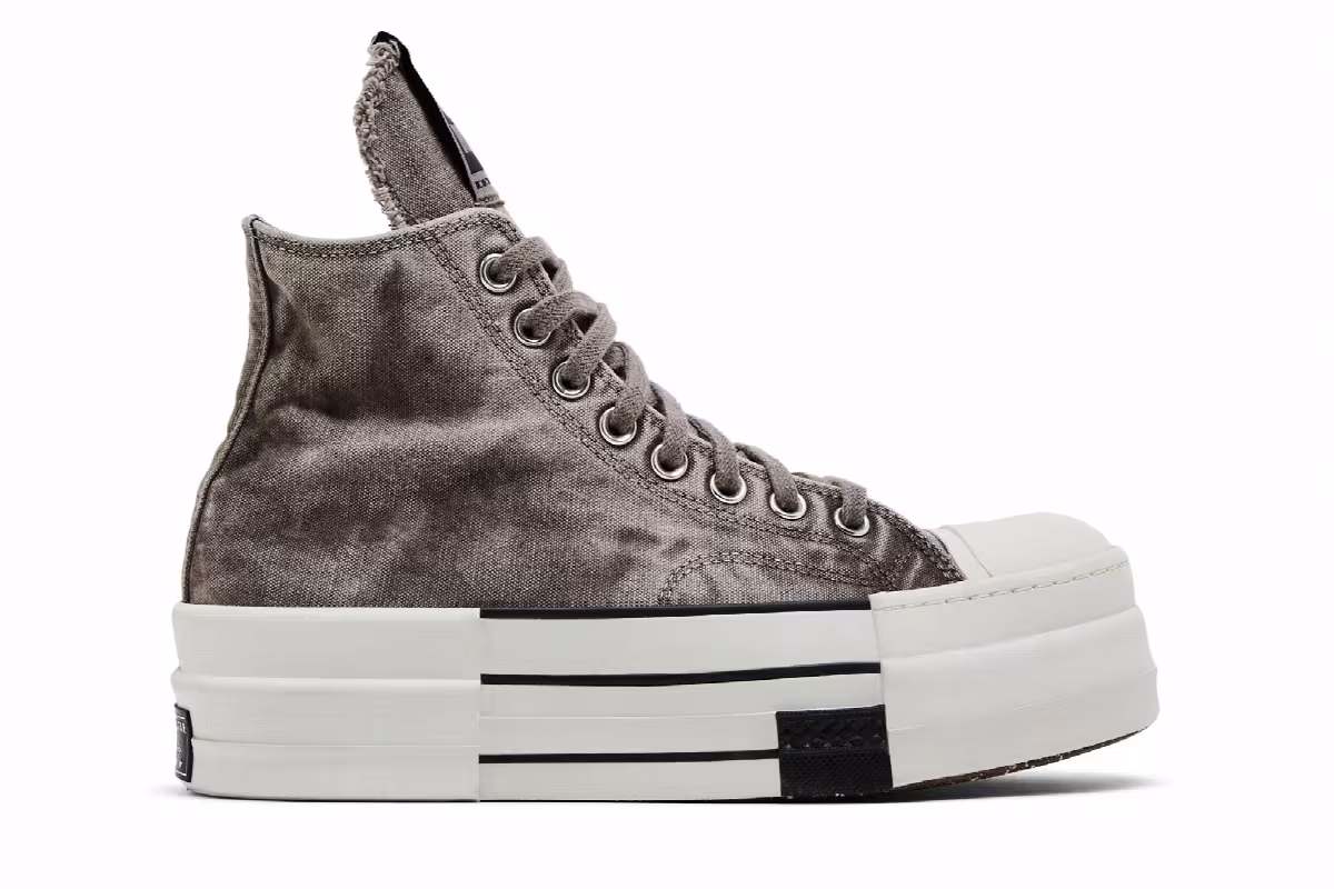 Rick Owens x Converse DRKSHDW DBL DRKSTAR Chuck 70 High Washed Canvas Pack - Concrete, view 2