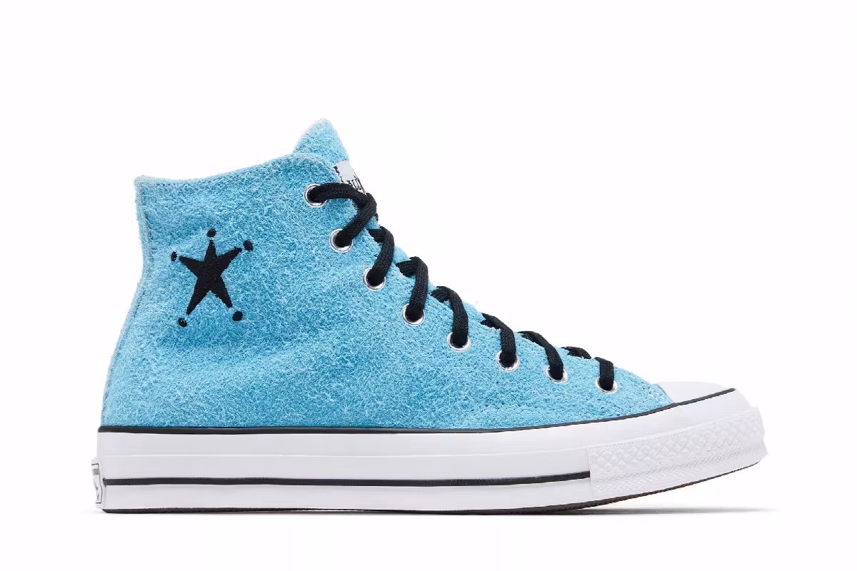 Stussy x Converse Chuck 70 High Sky Blue, view 2