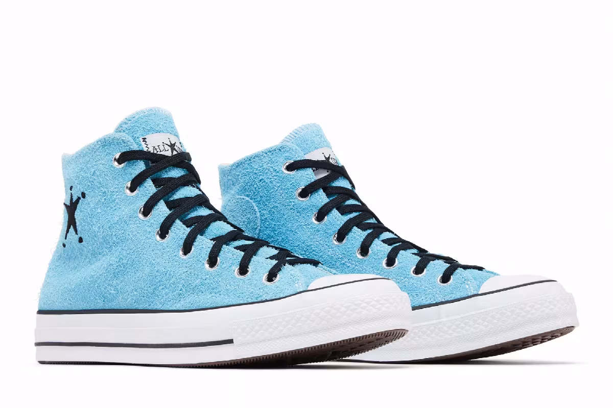 Stussy x Converse Chuck 70 High Sky Blue, view 9
