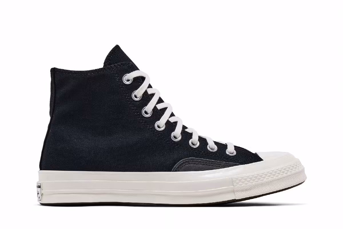 Converse Chuck 70 Luxe High Black Dark Matter Fuzzy Laces, view 2