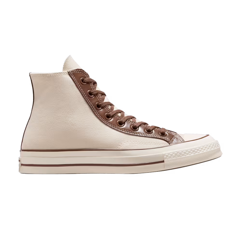 Converse Chuck 70 High Leather Overlays - Natural Ivory