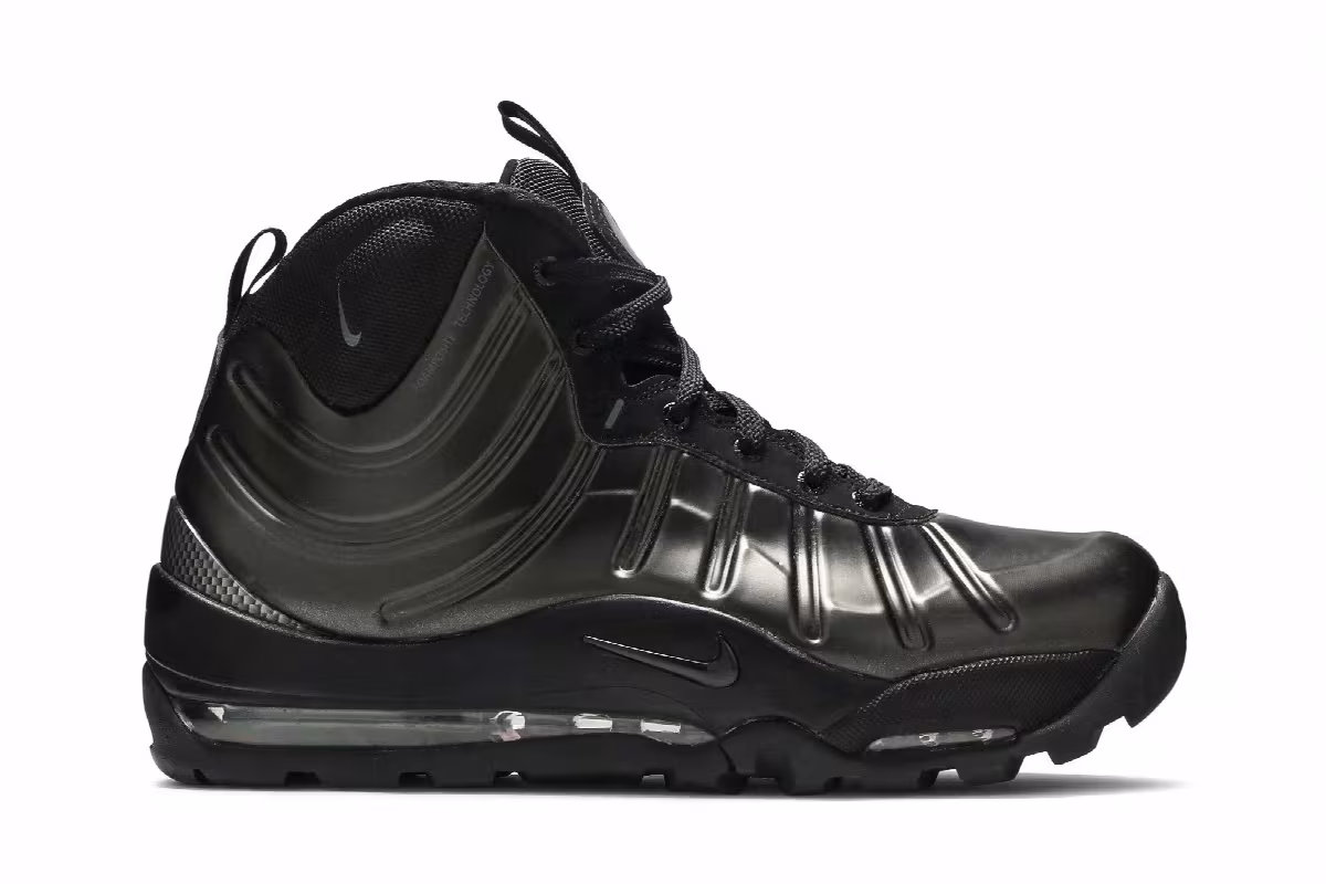 Nike Air Bakin Posite Triple Black, view 2
