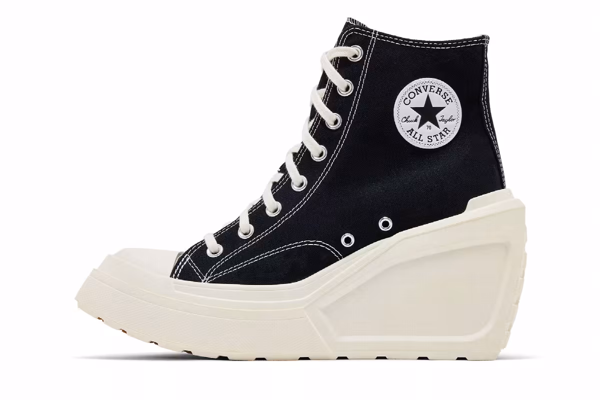 Converse Women's Chuck 70 De Luxe Wedge Black Egret, view 4