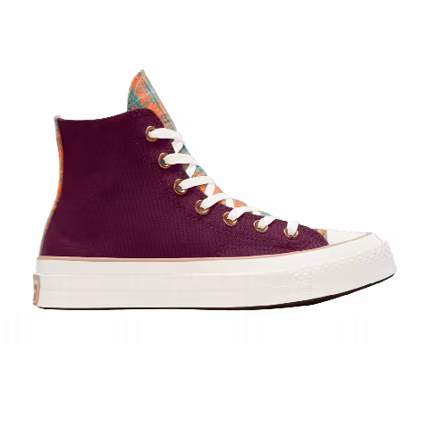 Converse Wmns Chuck 70 High 'Canvas & Plaid - Deep Bordeaux'
