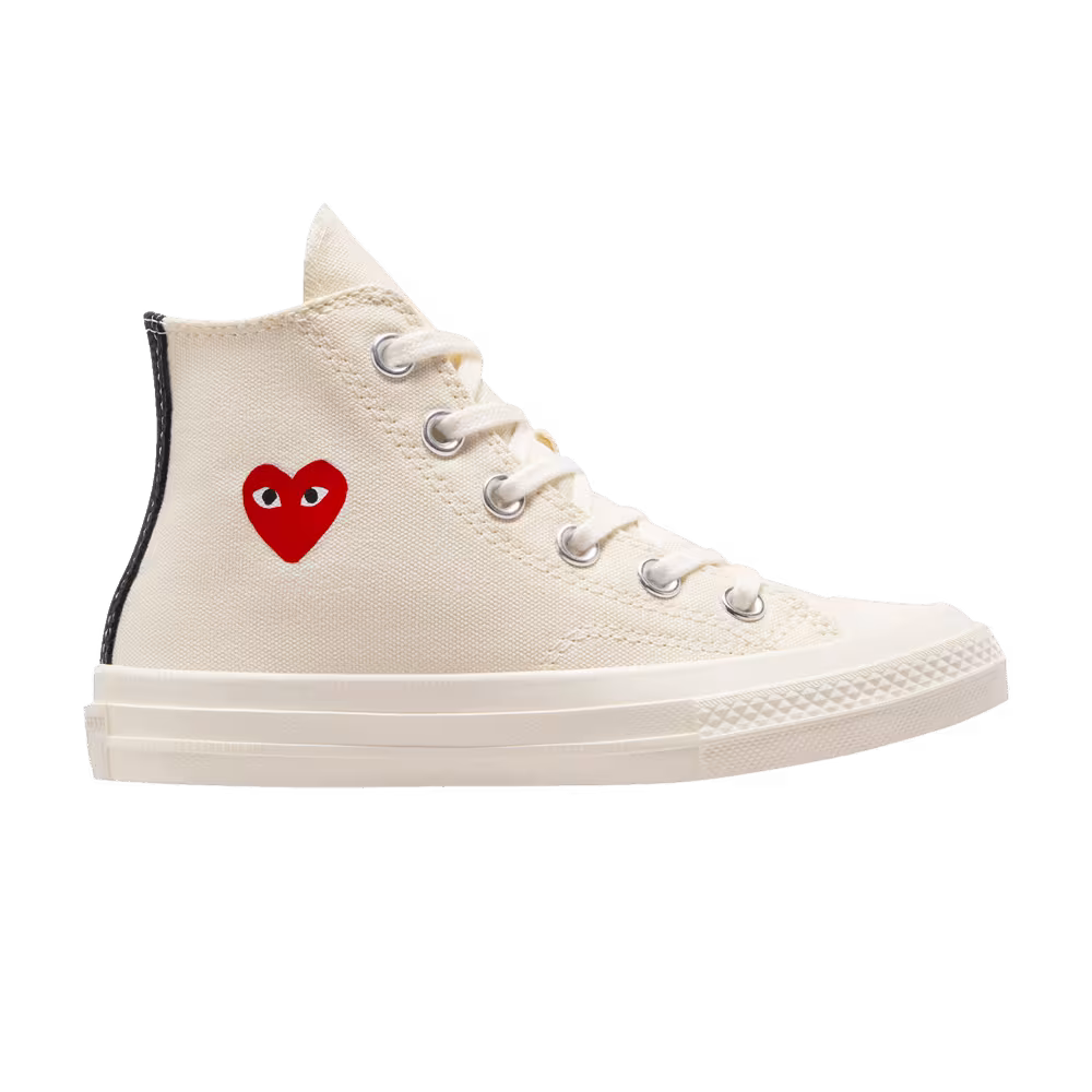 Comme des Garçons PLAY x Converse Chuck 70 High PS Single Heart - Milk