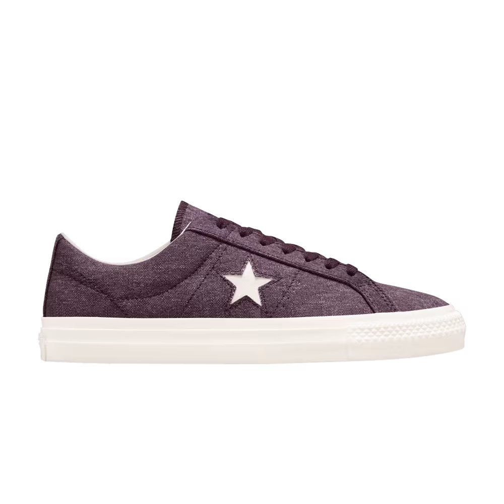 Converse One Star Pro Low Washed Canvas - Black Cherry