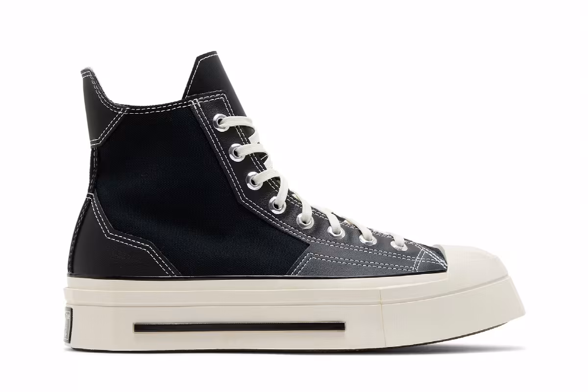 Converse Women's Chuck 70 De Luxe Squared High Black Egret, view 2