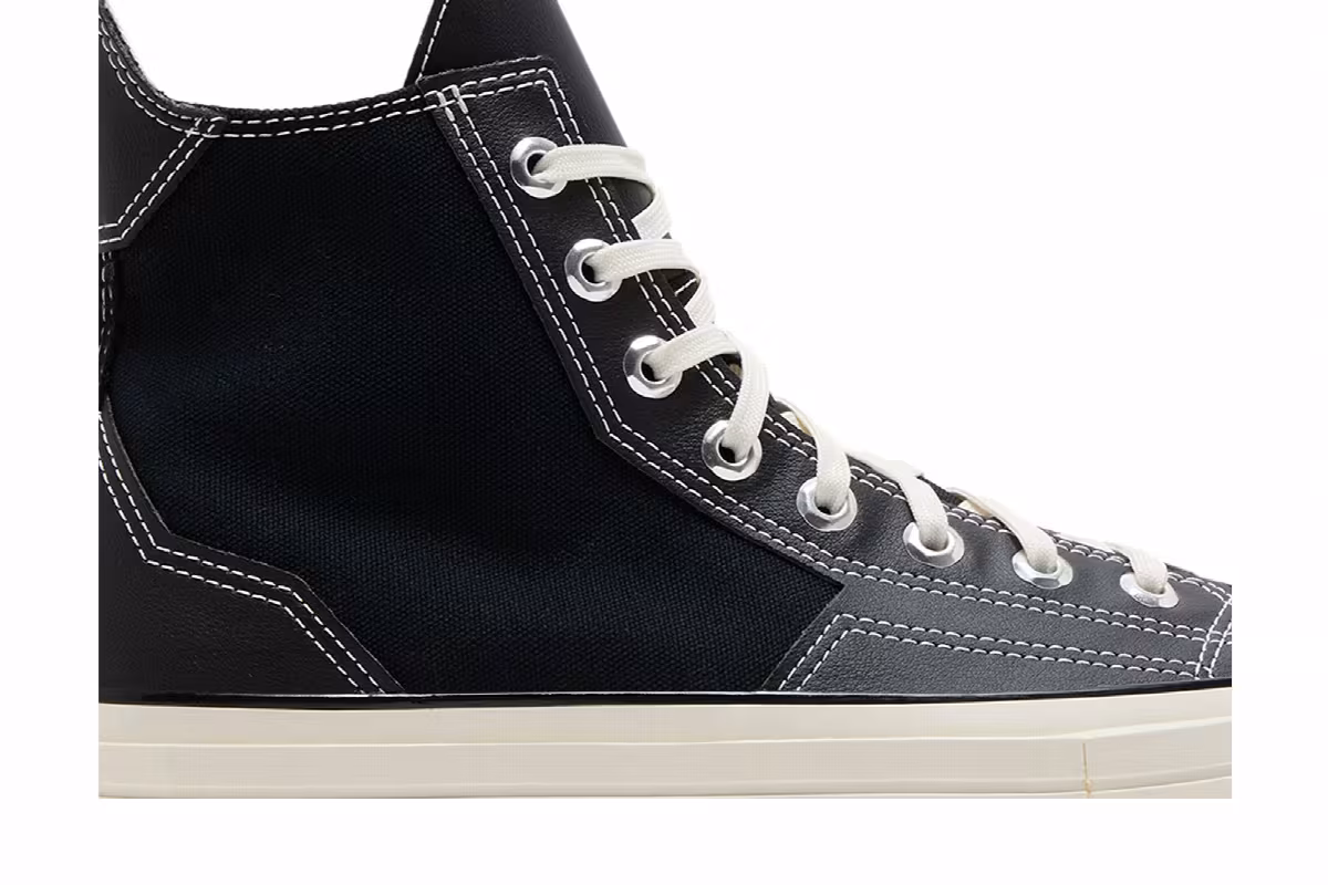 Converse Women's Chuck 70 De Luxe Squared High Black Egret, view 3